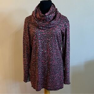 David Cline Pink and Black Long Sleeve Relaxed Blouse